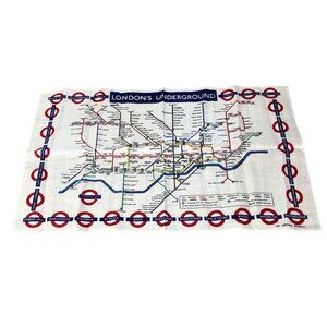 London's Underground on Tea Towel Vintage Collectible Souvenir Wall Hanging